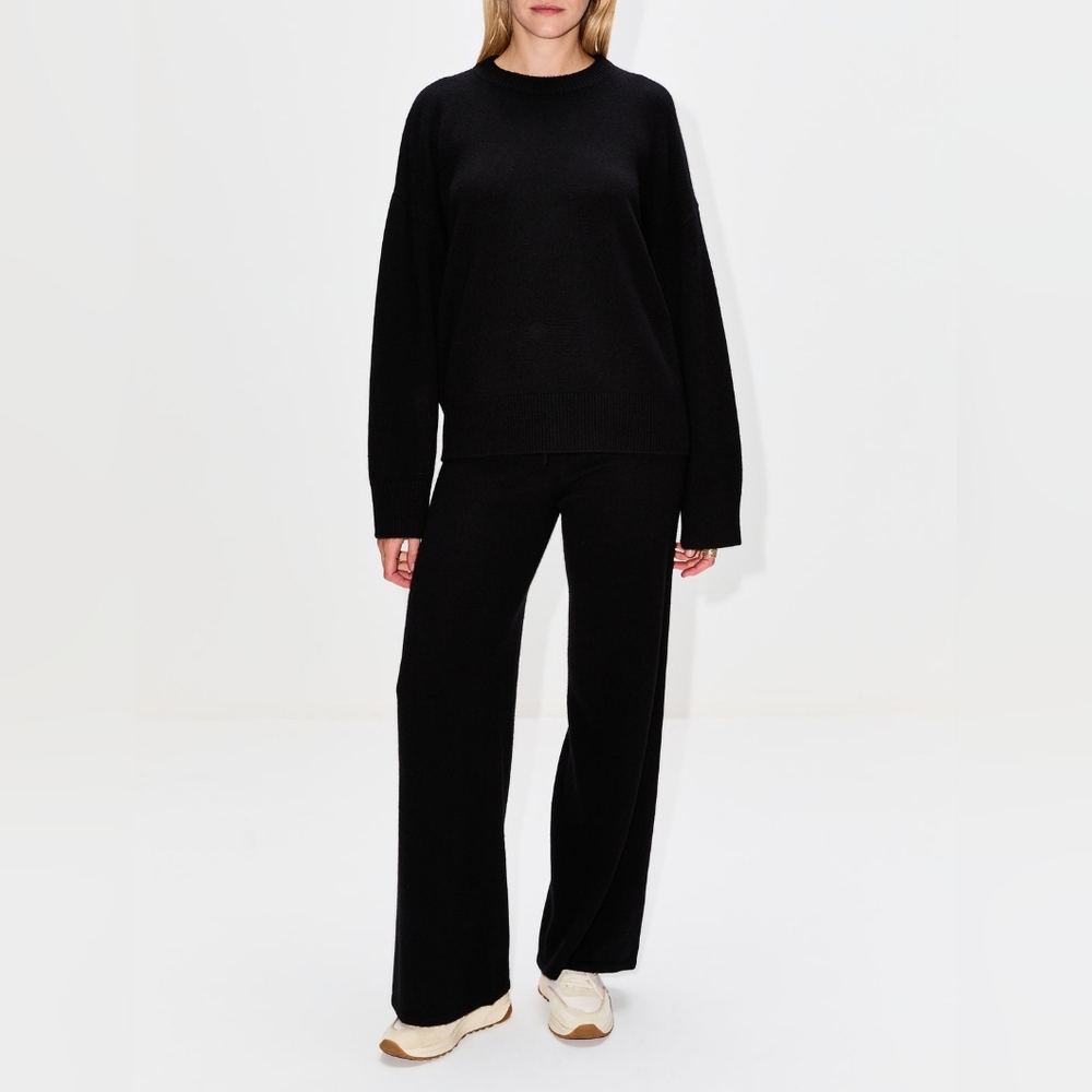Elysewalker Dash Cashmere Drawstring Pant, Black, S